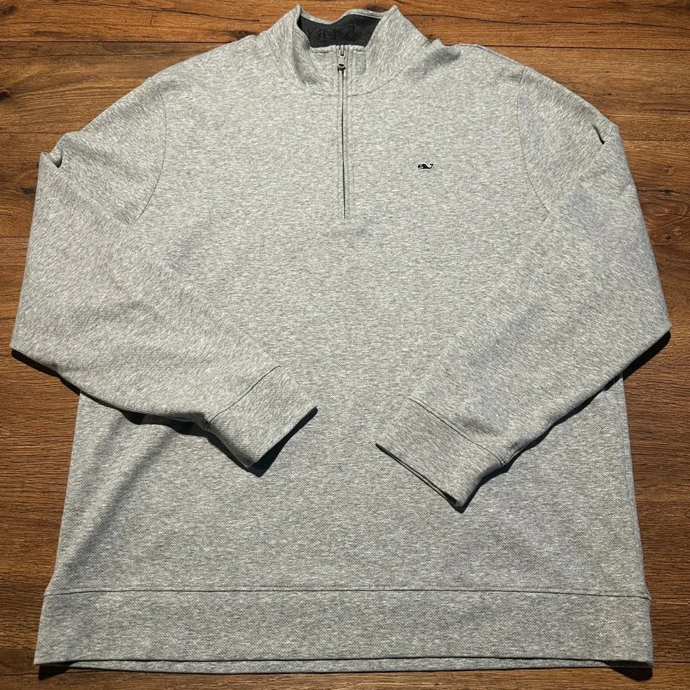 Vineyard Vines Gray Performance Quarter Zip Pullover Mens 2XL